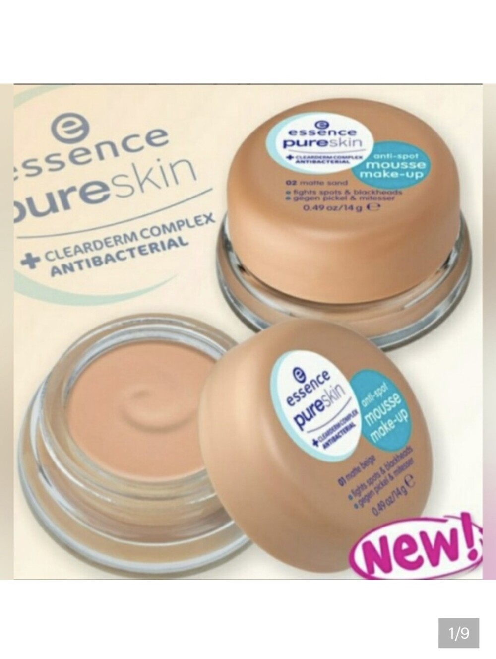Essence Pureskin Anti-Spot Mousse Makeup Foundation 02 Matte Sand